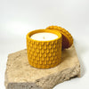 Yellow Textured Design Concrete Candle 200g