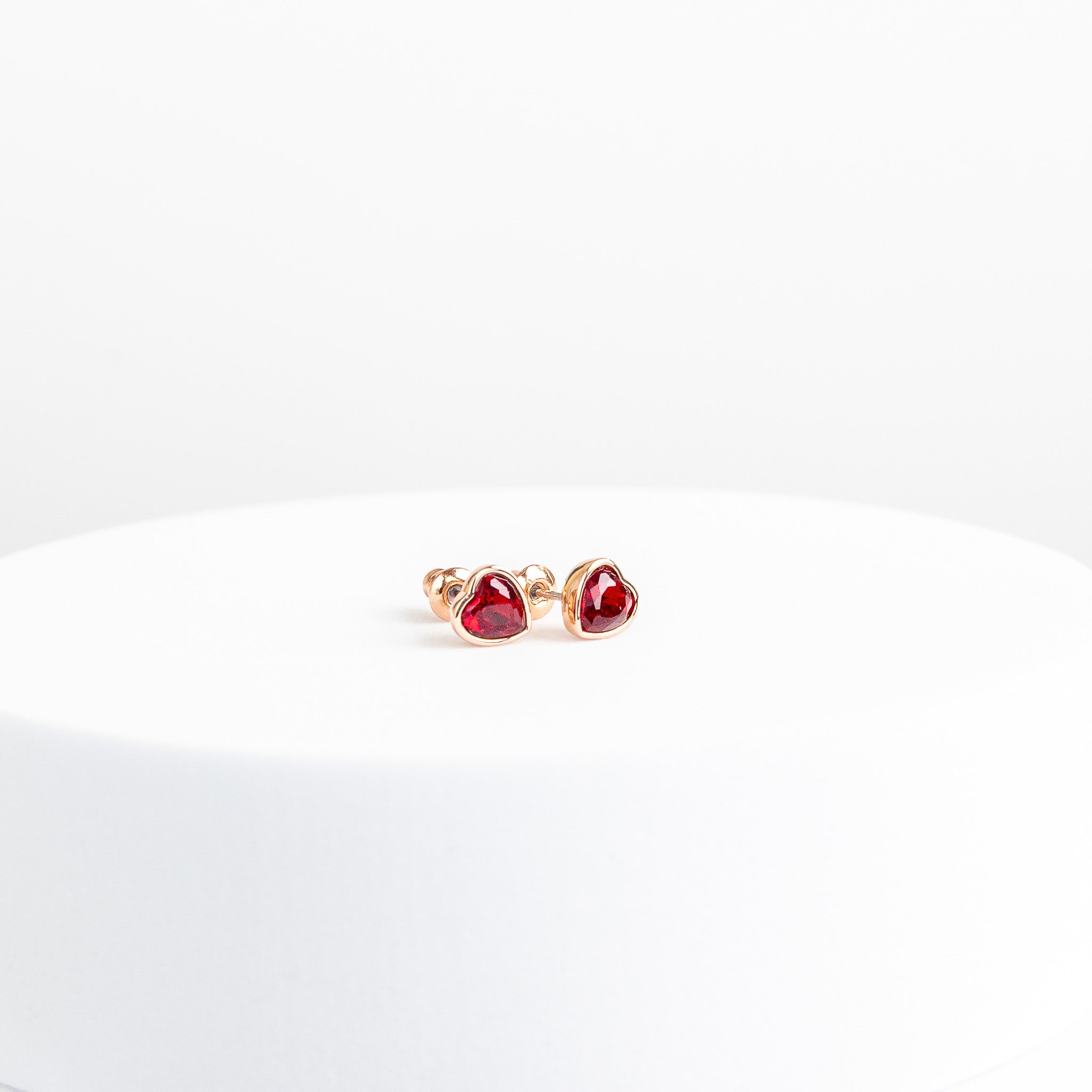 Crystal Heart Stud Earrings